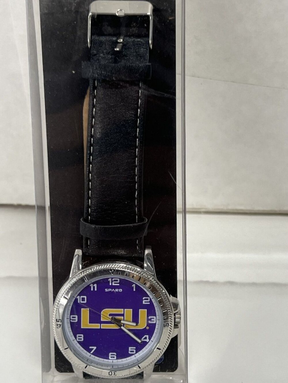 LSU Tigers Watch Classic Sports Men's Leather Band Sparo NCAA Official